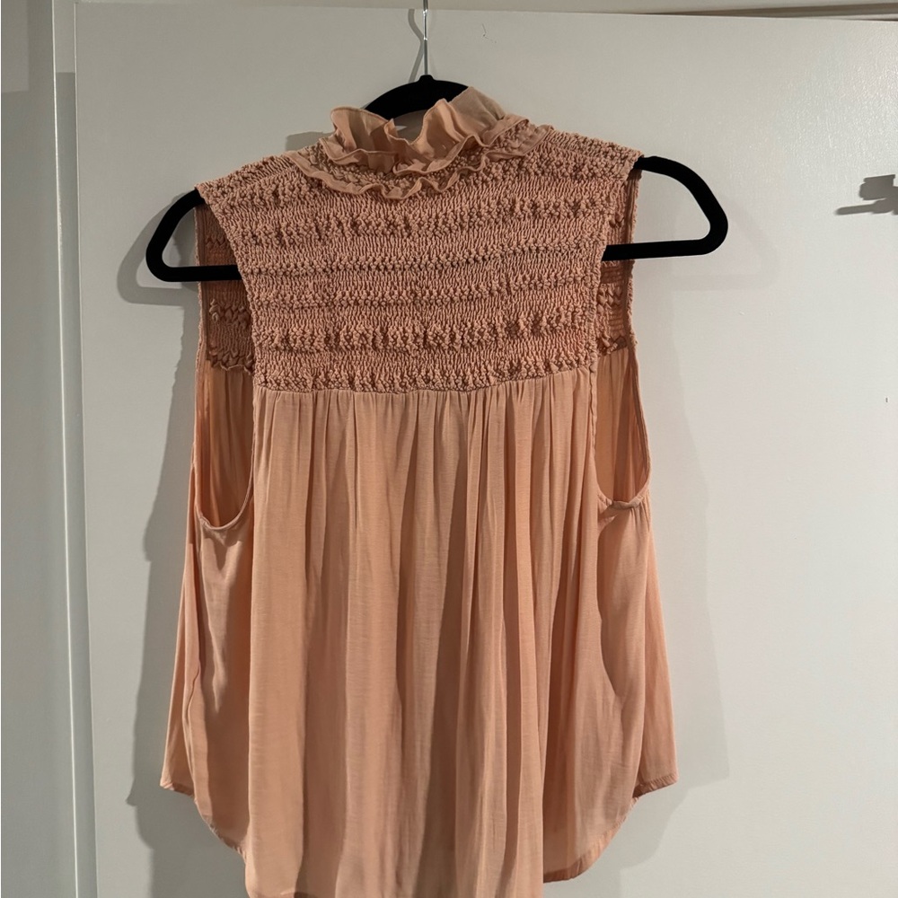 Free People Tan Ruffled Blouse - Picture 3 of 3